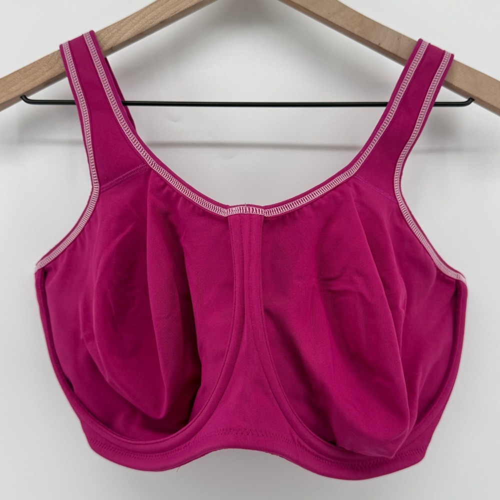 Wacoal 855170 Simone Sport Underwire Bra Magenta Pink 38H Full Coverage Unlined